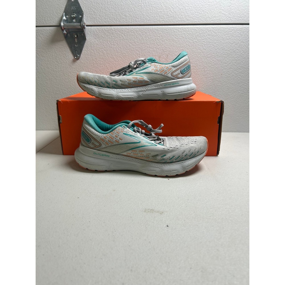 Brooks Glycerin 20 Grey Teal Peach Size 9.5 #3047